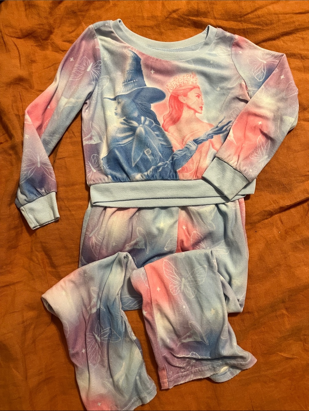 Wicked ' Long-Sleeve Pink & Blue Princess Pajama Set